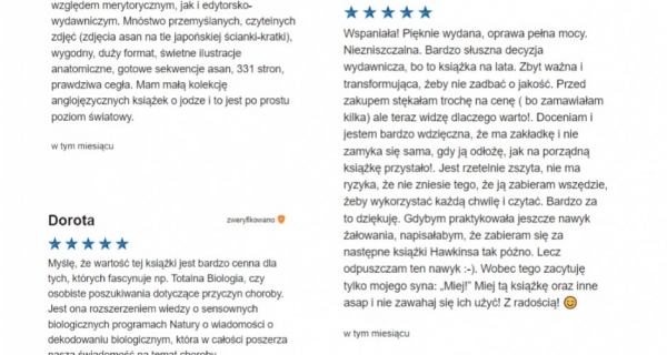 Podziękowania za opinie w maju