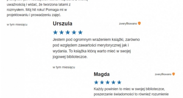 Podziękowania za opinie w lipcu